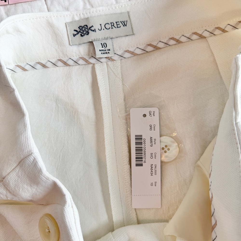 J. Crew Wide Leg High Rise Sailor Pants Off White 10 NWT - Picture 4 of 10